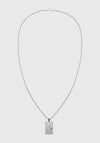 Tommy Hilfiger Men’s Iconic Stripe Flag Necklace, Silver