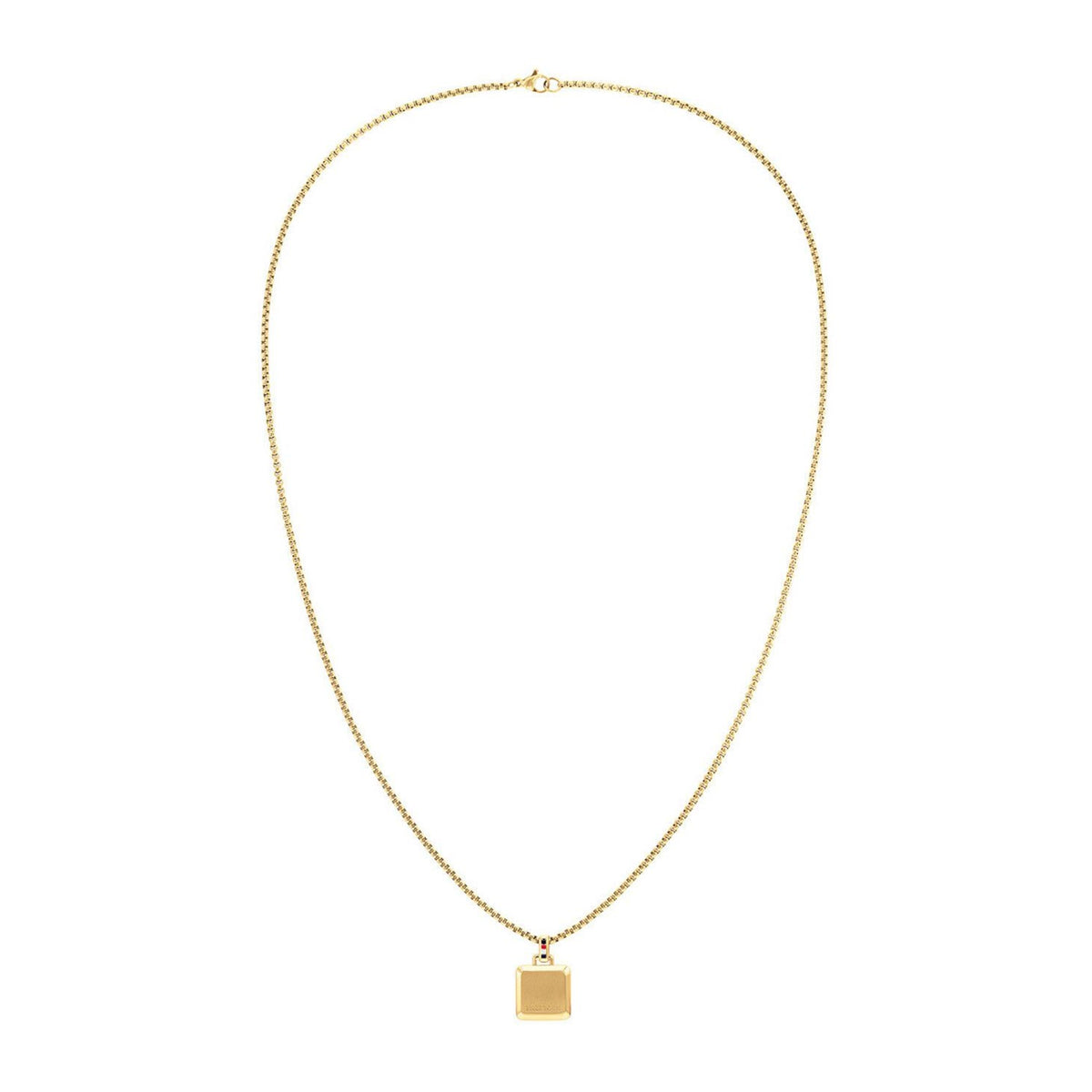 Tommy Hilfiger Men’s Square Pendant Necklace, Gold
