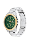 Tommy Hilfiger Men’s Tyler Watch, Silver & Green