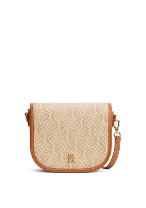 Tommy Hilfiger Monogram Saddle Crossbody Bag, Warm Beige