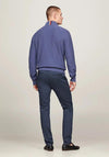 Tommy Hilfiger Oval Waffle Knit Quarter Zip Sweater, Faded Indigo