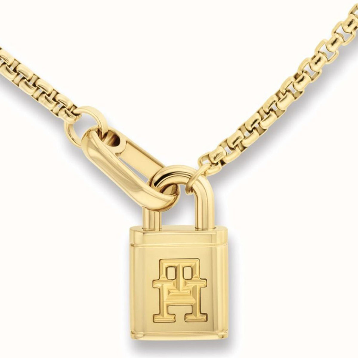 Tommy Hilfiger Ladies Padlock Necklace, Gold