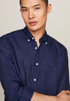 Tommy Hilfiger Pigment Dyed Linen Shirt, Carbon Navy
