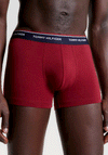 Tommy Hilfiger Premium Essentials 3 Pack Trunks, Rouge Multi