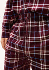 Tommy Hilfiger Relaxed Flannel Pyjama Set, Burgundy Multi