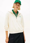 Tommy Hilfger Womens Embroidery Script Terry Half Zip Sweatshirt, Cream