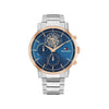 Tommy Hilfiger Men’s Stewart Blue Dial Watch, Silver & Rose Gold