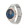 Tommy Hilfiger Men’s Stewart Blue Dial Watch, Silver & Rose Gold