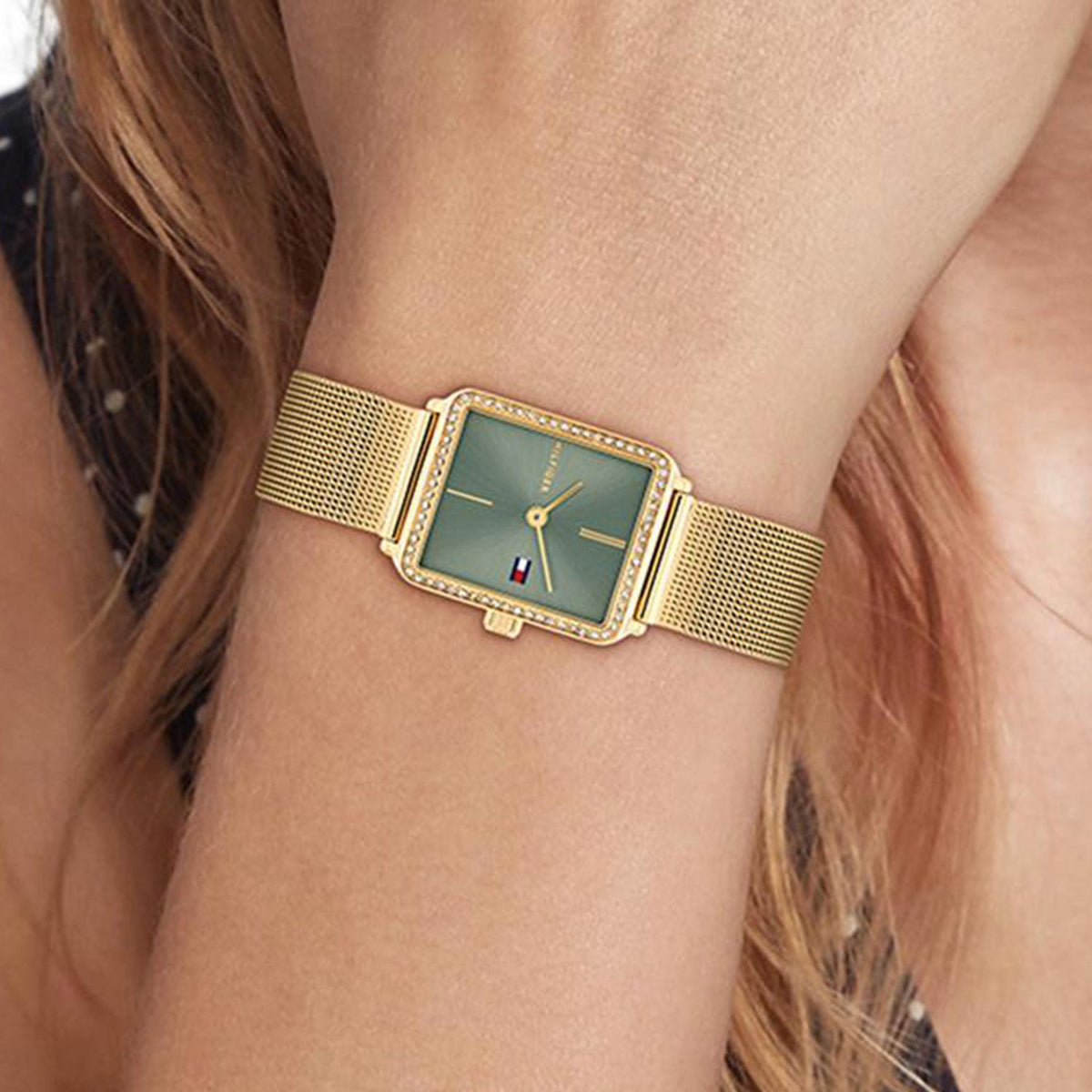 Tommy Hilfiger Ladies Tea Watch, Gold & Sage Green