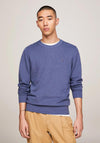 Tommy Hilfiger Textured Knit Crew Neck Sweater, Faded Indigo