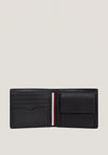 Tommy Hilfiger Men’s Textured Leather Card & Coin Wallet, Black