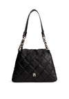 Tommy Hilfiger TH Monogram Quilted Small Tote Bag, Black
