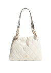 Tommy Hilfiger TH Monogram Quilted Small Tote Bag, Soft Cream