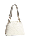 Tommy Hilfiger TH Monogram Quilted Small Tote Bag, Soft Cream