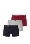 Tommy Hilfiger TH Original 3 Pack Trunks, Burgundy Multi