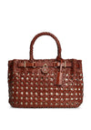Tommy Hilfiger The American Icon Braided Leather Grab Bag, Brown