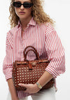 Tommy Hilfiger The American Icon Braided Leather Grab Bag, Brown
