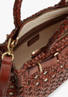 Tommy Hilfiger The American Icon Braided Leather Grab Bag, Brown