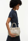 Tommy Hilfiger The American Icon Braided Leather Grab Bag, Soft Cream