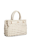 Tommy Hilfiger The American Icon Braided Leather Grab Bag, Soft Cream