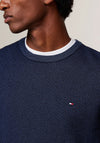 Tommy Hilfiger Two-Tone Pima Cotton Cashmere Sweater, Navy