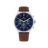 Tommy Hilfiger Men’s Tyson Blue Dial Watch, Brown