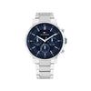 Tommy Hilfiger Men’s Tyson Watch, Silver & Navy