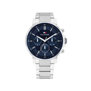 Tommy Hilfiger Men’s Tyson Watch, Silver & Navy