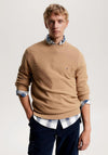 Tommy Hilfiger Waffle Knit Crew Neck Jumper, Desert Khaki