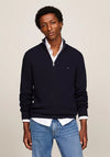Tommy Hilfiger Waffle Knit Quarter Zip Sweater, Desert Sky