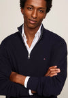 Tommy Hilfiger Waffle Knit Quarter Zip Sweater, Desert Sky