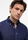 Tommy Hilfiger Washed Pure Linen Shirt, Blue Jean