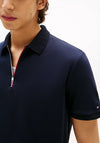Tommy Hilfiger Interlock Zip Polo Shirt, Navy