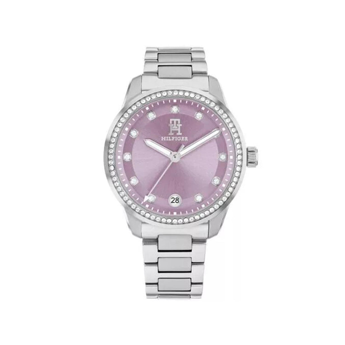 Tommy Hilfiger Ladies Lavender Dial Watch, Silver