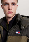 Tommy Jeans Alaska Colourblock Puffer Jacket, Olive Green