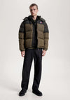 Tommy Jeans Alaska Colourblock Puffer Jacket, Olive Green