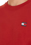 Tommy Jeans Badge Crew Neck Sweatshirt, Magma Red