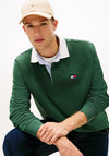 Tommy Jeans Badge Rugby Polo Shirt, Pine Green