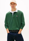 Tommy Jeans Badge Rugby Polo Shirt, Pine Green