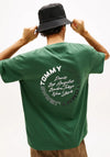 Tommy Jeans Circular Back Graphic T-Shirt, Pine Green