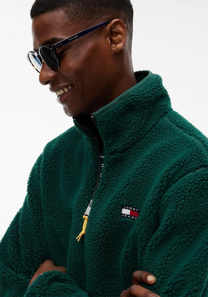 Tommy Jeans Essential Teddy Full Zip Fleece, Velvet Green