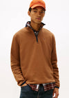 Tommy Jeans Flag Half Zip Fleece, Brown