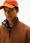 Tommy Jeans Flag Half Zip Fleece, Brown