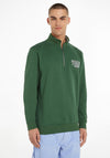 Tommy Jeans Graphic Half Zip Sweatshirt, Collegiate Green