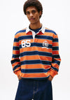 Tommy Jeans Heritage Stripe Rugby Shirt, Orange & Navy