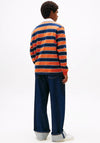 Tommy Jeans Heritage Stripe Rugby Shirt, Orange & Navy