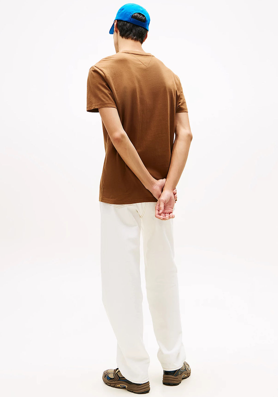 Tommy Jeans Logo Embroidery T-Shirt, Brown