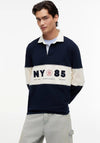 Tommy Jeans Logo Panel Rugby Shirt, Dark Blue