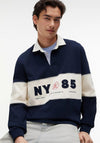 Tommy Jeans Logo Panel Rugby Shirt, Dark Blue