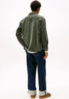 Tommy Jeans Logo Relaxed Fit Corduroy Shirt, Pewter Green